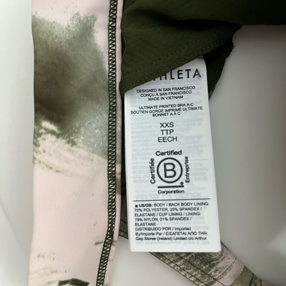 NWT Athleta Ultimate Printed Bra - Picture 3 of 4